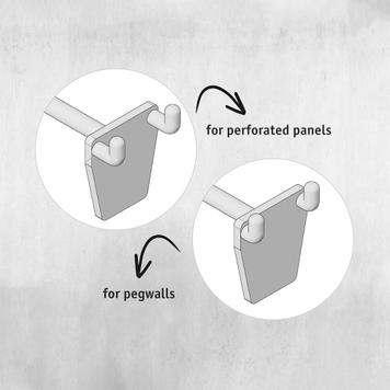 Gancho doble para panel perforado «ISA»