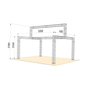 Estand de feria FD 24, sistema truss– 5000 × 4000 mm