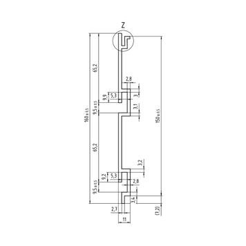 Perfil FlexiSlot® para pared de lamas, 3 metros de longitud